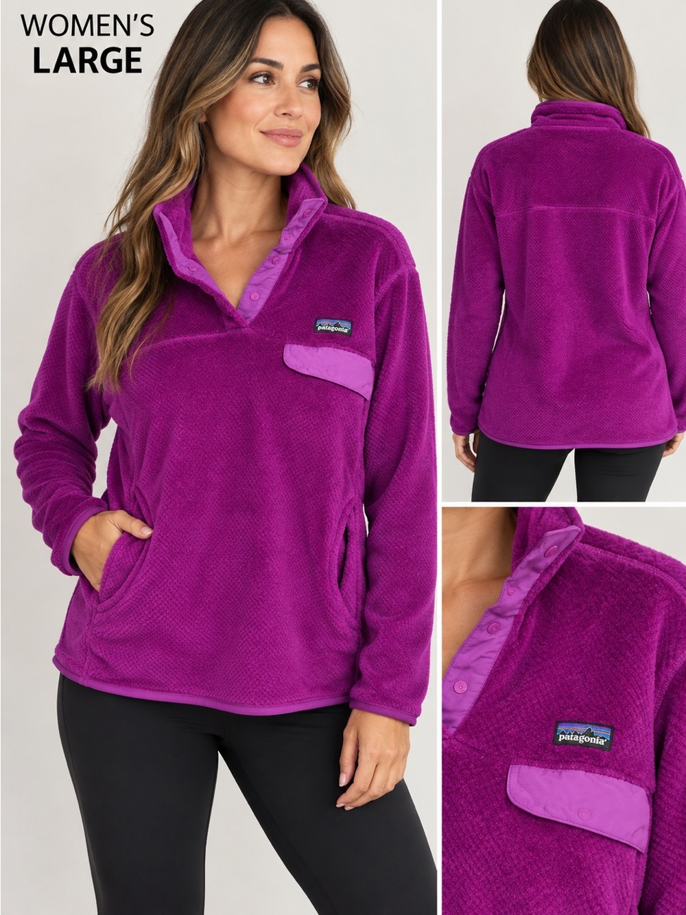 Patagonia Purple Snap-Front Fleece Pullover